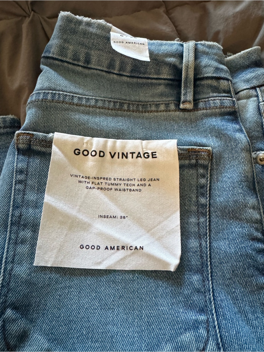 Good American Vintage-Inspired Straight Leg Jeans in Light Blue